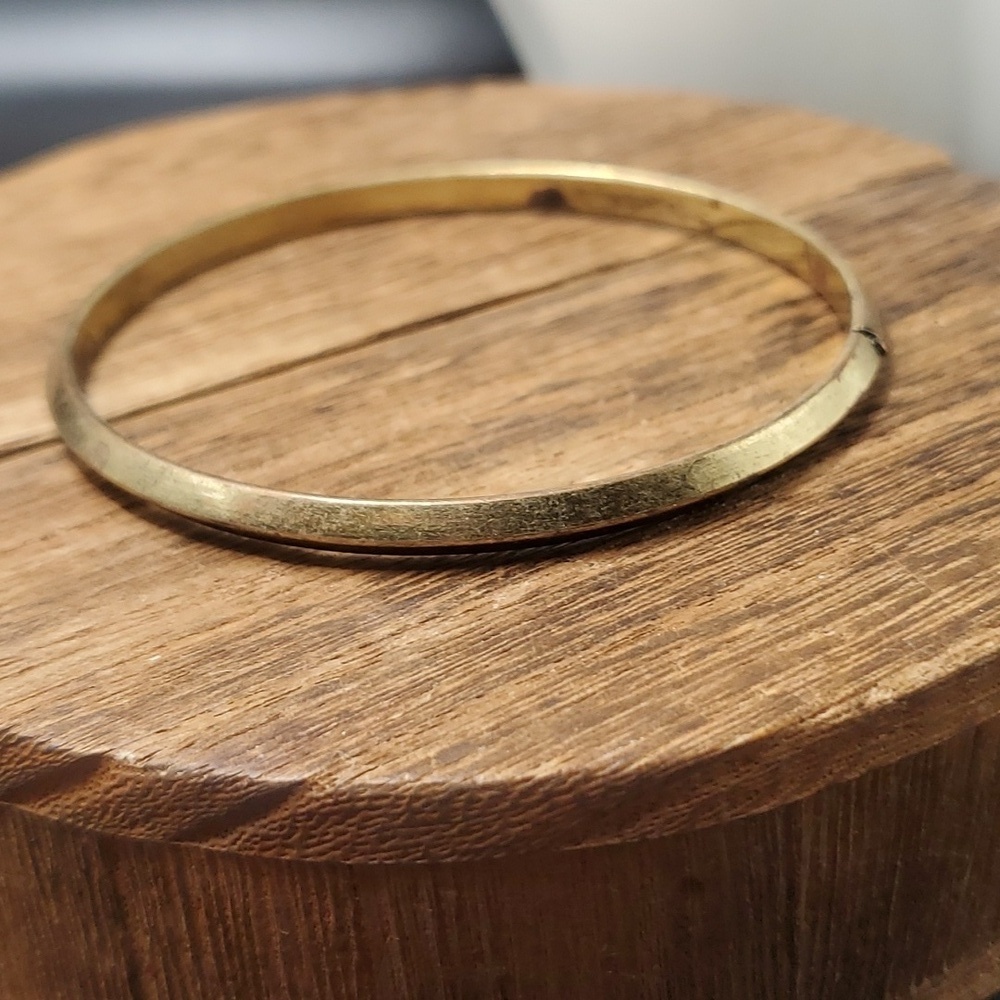 Heirloom tarnished estate‎ saucer bracelet B0506